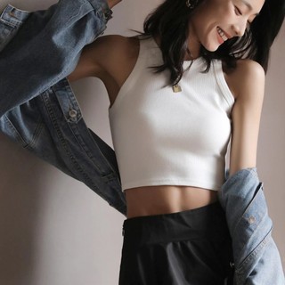 Áo croptop nữ sát nách, Áo ba lỗ thun tăm không tay kiểu ôm body tank top vải cotton co giãn tốt