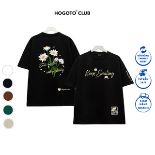 Áo thun keep smiling hoa shop hogotoclub - 100% cotton định lượng 230gsm