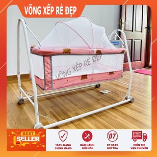 Nôi võng điện tự đưa cho bé tặng 2 dây coroa