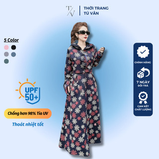 Áo choàng chống nắng bò hoa umi croptop vải Hàn Quốc hot 2024, áo chống nắng toàn thân cho nữ, Tổng kho Tú Vân M27