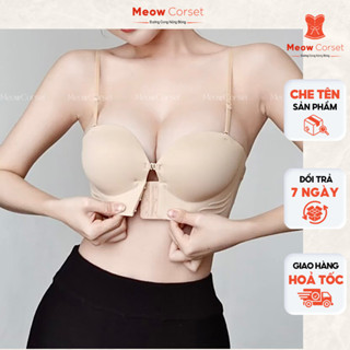 Áo lót nữ đệm dày su đúc 5cm nâng ngực cài trước không gọng cao cấp 945 [MEOW Corset]