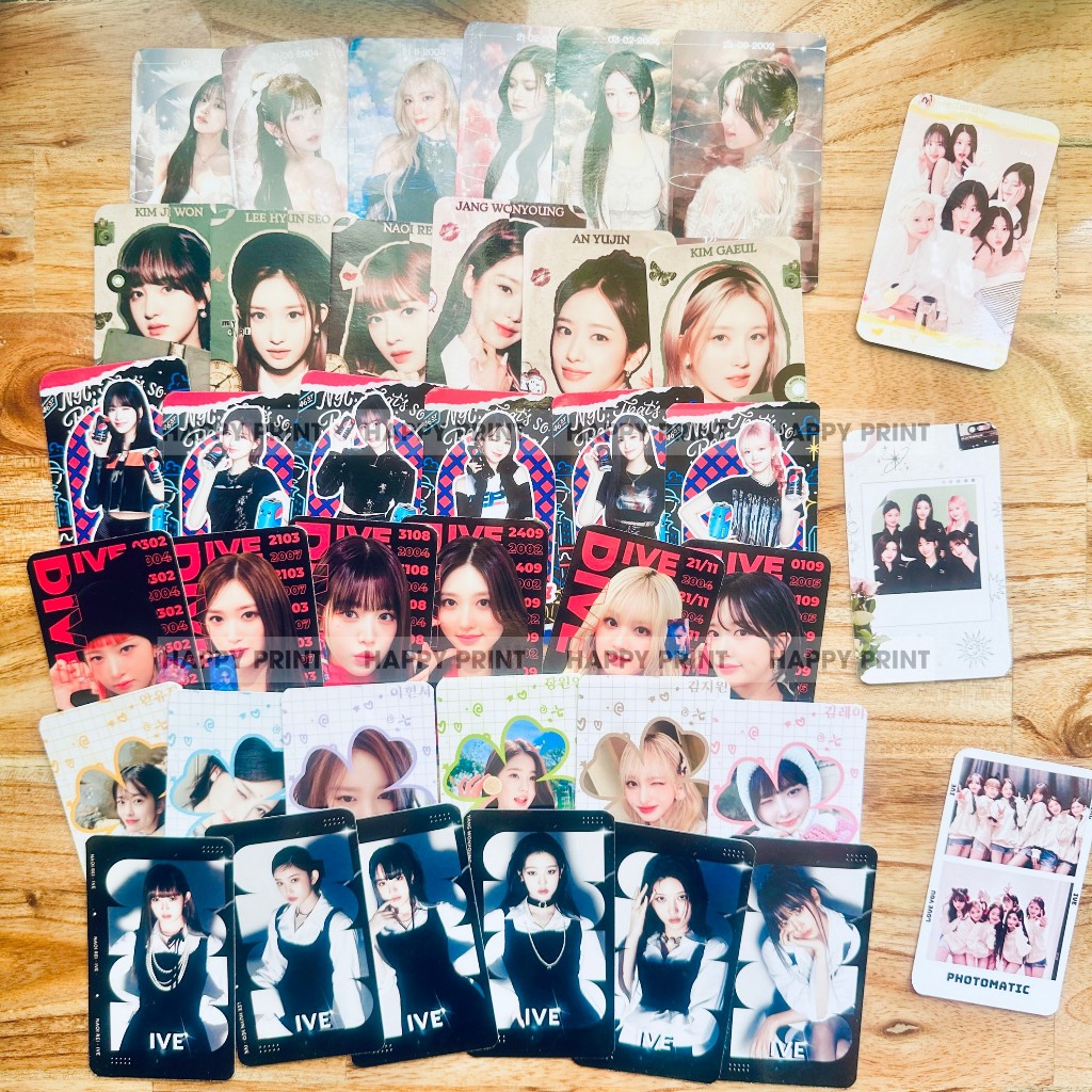 SET 6CARD DES IVE - photocard hình ảnh thiết kế nhóm nhạc IVE: Gaeul, Yujin, Rei, Wonyoung, Liz và L