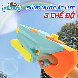 Súng Nước Áp Lực 3 Chế Độ Cho Bé, Bắn Xa Đến 8m Và Nhiều Màu Sắc Dung Tích Chứa Nước 1200ml Đồ Chơi Bãi Biển Cho Trẻ