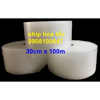 30cmx100m Xốp bọc hàng - Cuộn xốp hơi màng bóng khí gói hàng chống sốc SHIP HỎA TỐC
