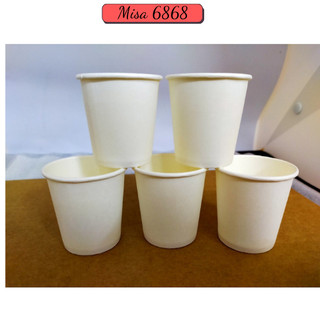 Ly giấy lốc 50 cái cao cấp cứng cáp Ly giấy trơn 6oz 180ml dùng 1 lần