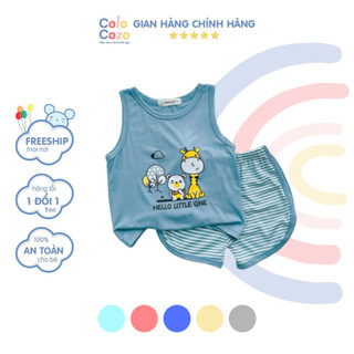 Bộ ba lỗ thun lạnh cho bé trai bé gái set bộ quần áo ba lỗ mặc nhà cho bé thun lạnh 8-18kg colo cozo ba lỗ gấu chó