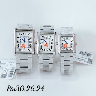 Đồng hồ nữ catier tank diamond dây thép - size 30mm, 26mm, 24mm
