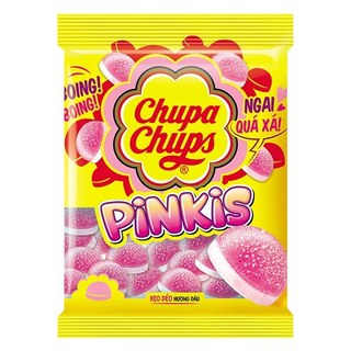 Kẹo dẻo chupa chups pinkis dâu kem gói 90g