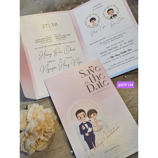 Thiệp cưới giấy ánh kim thơm và óng ánh 1500đ kèm sticker
