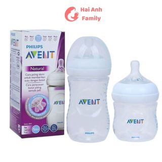 Bình sữa Avent Natural 125ml 260ml 330ml chính hãng, được chọn núm
