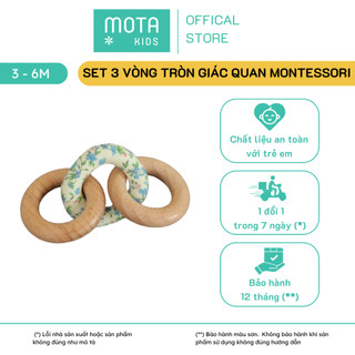  Đồ chơi montessori 3 vòng tròn giác quan cho bé 3-6 tháng - Hàng chính hãng