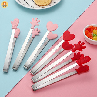 Kẹp gắp thức ăn Mini bằng silicon mini, kẹp gắp đồ ăn nóng đá hình bàn tay, hình trái tim dễ thương