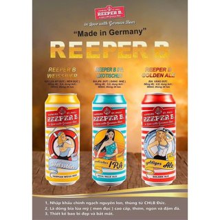 Bia reeper b 24lon 500ml - bia hình cô gái đức