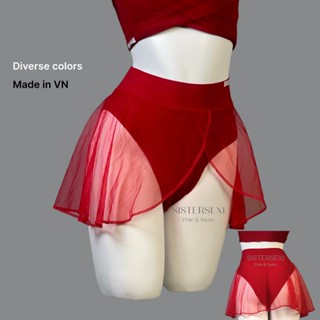  (SẴN) Q10-  Quần Short/ Váy Cạp Cao 2 Lớp Tà Voan Tập Twerk, Pole Dance, Sexy Dance, Bơi, Nhảy - SISTER SEXI