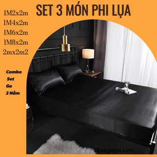 Set ga phi lụa combo 1 ga 2 vỏ nằm