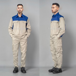 Quần áo bảo hộ lao động TB 14, quần áo công nhân vải KAKI liên doanh thoáng mát, thấm hút mồ hôi - Quần áo lao động bền