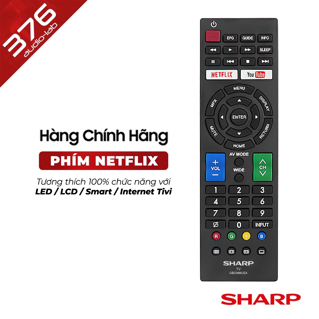 [CHÍNH HÃNG] REMOTE Điều Khiển TV Sharp SMART RM-L1346