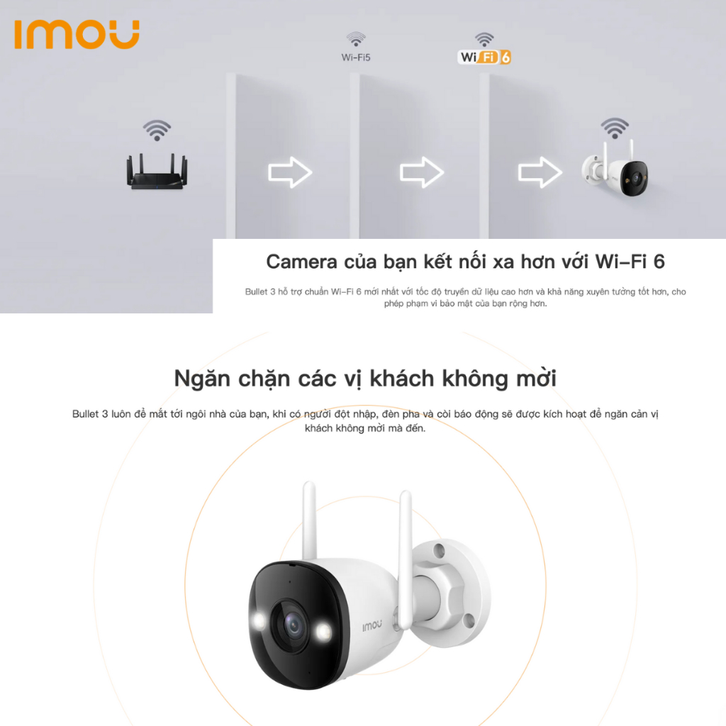 Camera Wifi Ngoài Trời IMOU BULLET 3 Có Màu Đêm Đàm Thoại 2 Chiều Phát Hiện Người Bảo Hành 2 Năm | BigBuy360 - bigbuy360.vn