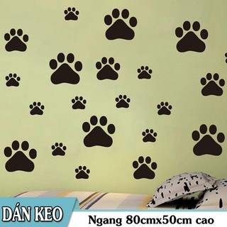 Decal trang trí tường cao cấp mẫu Dấu chân đen của Cún Yêu