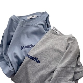 Áo thun phông 3158 chất cotton khô thoáng mát, form basic Hàn tay lỡ BREATHE siêu xinh freesize < 65kg.