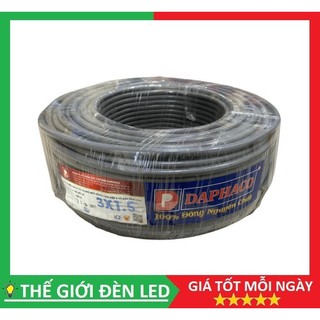 Dây điện tròn xám 2 lớp vỏ bọc pvc daphaco 3 lõi 3x1.5, 3x2.5, 3x4.0, 3x6.0 cuộn 100 mét