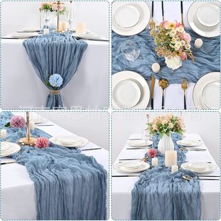 (VINTAGE_ĐỦ SIZE) dải khăn cotton lưới mềm mại decor bàn tiệc sang trọng. vải mùng chụp ảnh food.