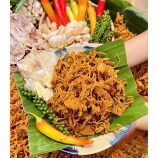 Khô mực xé sợi tẩm gia vị hộp 250gr dai ngọt đậm vị, đồ ăn vặt ngon