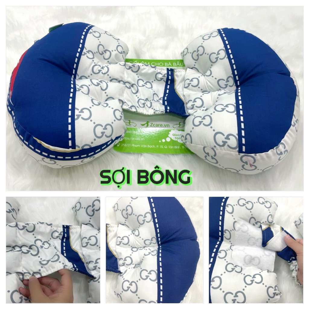 Gối Cánh Tiên Cotton êm ái, thoáng mát, hỗ trợ giấc ngủ mẹ bầu, gối chặn bé lật, gối tựa lưng VP - chính hãng Zcare