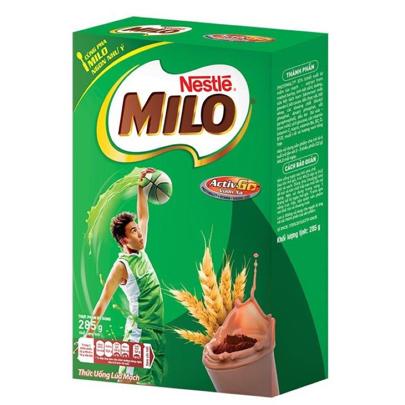 (date 2025) Bột Milo Hộp giấy  285g- có ship hỏa tốc HCM