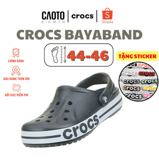 Dép Bít Mũi Crocs Nam Bayaband Màu Xám Big Size 45 46 47 48