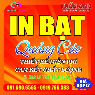 In Bạt quảng cáo, Bảng hiệu, Băng rôn theo yêu cầu _Free thiết kế .