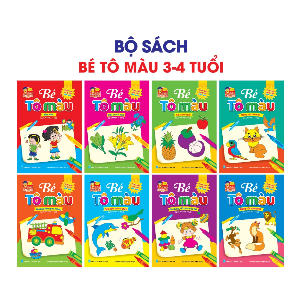 Sách - Bộ tô màu 3-4 ( bộ 8 cuốn )
