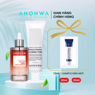 Combo Dưỡng Da Trắng Sáng Đều Màu Ampoule Vital 50ml, Kem Hiệu Chỉnh Sắc Tố Corrector Tuýp 50ml