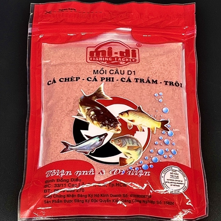 Gói Mồi Cám Câu Cá D1 siêu nhạy-mồi câu cá tổng hợp