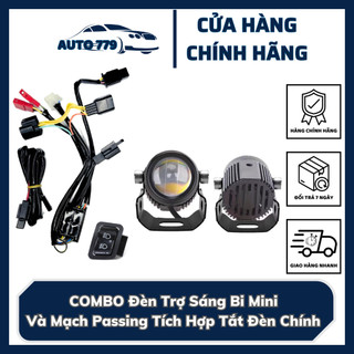 Combo đèn trợ sáng bi mini và mạch passing tích hợp tắt đèn chính