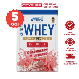  Critical Whey Protein 30g  Set 5 Gói  Gói Sample Dùng Thử Hỗ Trợ Phục Hồi Và Xây Cơ Applied Nutrition | Nhập Khẩu Anh 