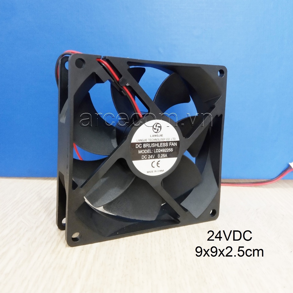 Quạt tản nhiệt 24V 9x9cm - Quạt máy hàn, quạt làm mát 0.25A 24VDC