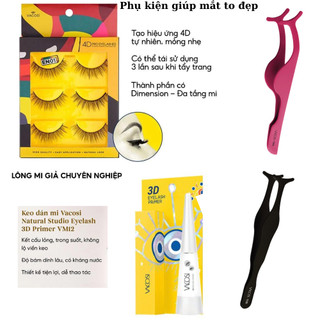 Lông mi 4D VACOSI PRO EYELASH VM22 giả mỏng như mi thật / keo dán mi / nhíp nối mi