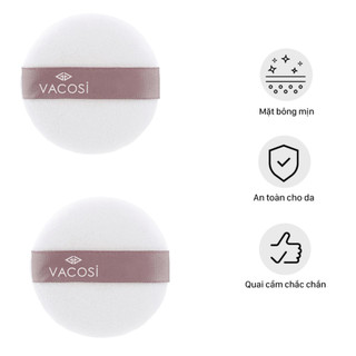 Bông phấn cotton khô bông trang điểm tròn Vacosi đủ size BP19, BP20