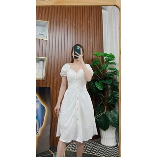 ❣❣DTN 01 0030 Đầm maxi thiết kế tay bo cổ bèo nhỏ .Freesize 45-55kg