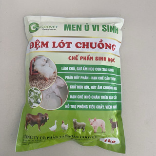 Đệm Lót Chuồng sinh học 1kg men ủ vi sinh, men rắc nền chuồng giảm mùi hôi phân, mùi hôi chuồng trại
