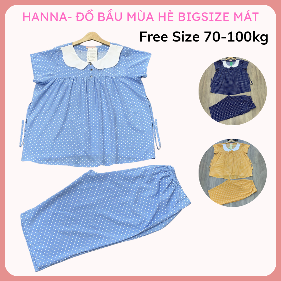 [SIZE 70-100KG] Đồ bầu BIGSIZE mặc ở nhà vòng ngực 120cm quần lửng free size 70-100kg vải lụa mango 