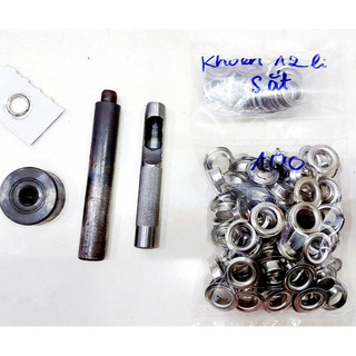 Bộ đóng khoen bạt và 100 khoen sắt 10mm 12mm 14mm 17mm dùng cho bạt xanh cam,bạt che