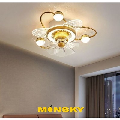 Đèn quạt ốp MONSKY trang trí LED JAYSON 3 chế độ ánh sáng sang trọng - kèm điều khiển từ xa tiện dụng