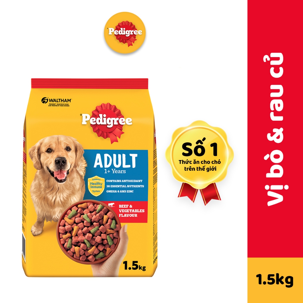 Bộ 2 túi thức ăn PEDIGREE® cho chó lớn dạng hạt 1.5kg (2 túi)