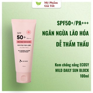 Kem Chống Nắng Hằng Ngày Ecosy - Kem Chống Nắng  Kiềm Dầu 100ml