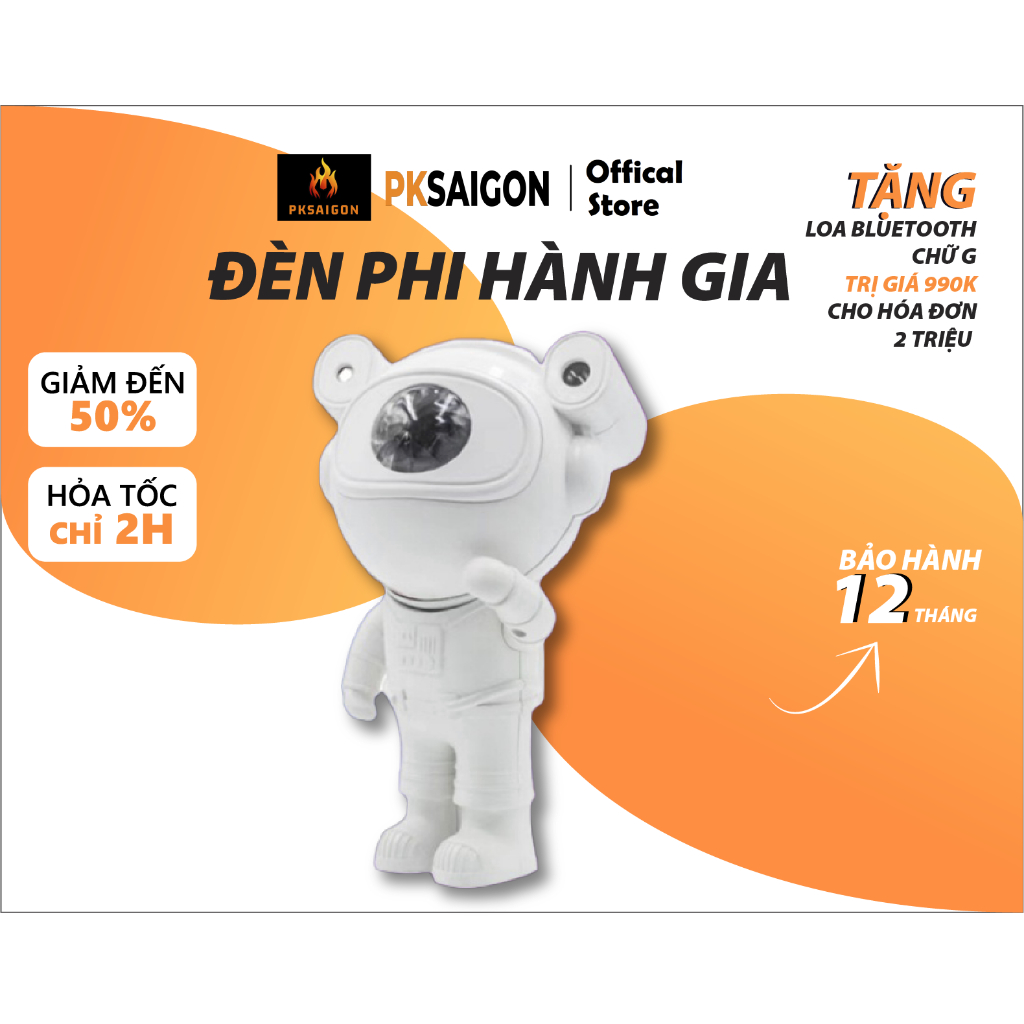Đèn Led Phi Hành Gia PKSAIGON Có Loa Bluetooth Cảm Biến Nháy Theo Nhạc Nhiều Chế Độ Thiên Hà .