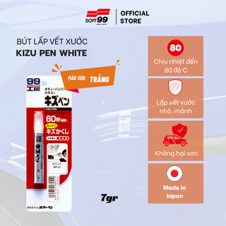 Bút lấp vết xước sơn ô tô, xe máy màu trắng Soft99 Kizu Pen White BP-51 7g, made in Japan