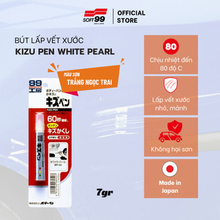 Bút lấp vết xước sơn ô tô, xe máy màu trắng ngà soft99 kizu pen white pearl bp-52 7g