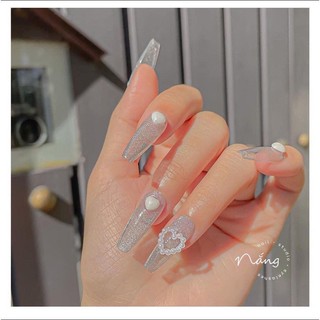 Set 10 phụ kiện trái tim trang trí móng